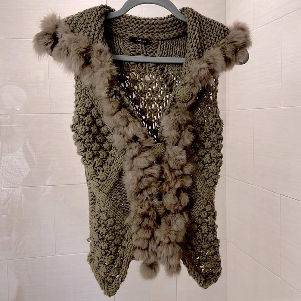 Feline Designer Vest with real fur accents